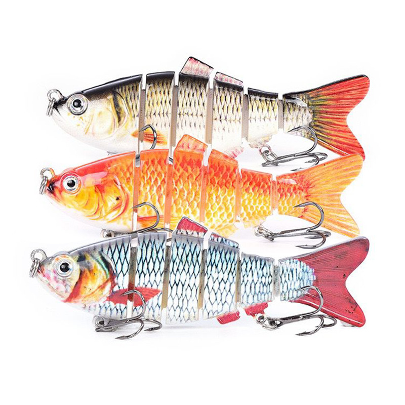 best multi jointed fishing lures TRUSCEND 6 Segmented Lure - B (3.9in/10cm) suitable for beginners Lifelike Multi-Jointed Fishing Lures 3-Pack
