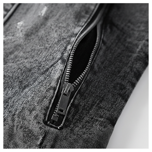 Vestes en jean pour hommes personnalisées avec logo, respirantes, coupe-vent, en toile écologique, style urbain, grandes tailles, service OEM - Product Image 1