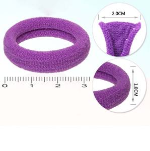 100 unids/bolsa bandas de goma sin pelo para niños sin costuras, anillos de toalla duraderos, banda de goma pequeña de alta elasticidad lazo para el cabello 3cm - Product Image 6