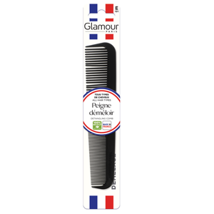 Peine de Bolsillo Negro Antiestático para Uso Diario, Hecho en Francia, 100% Plástico Reciclado - Product Image 1