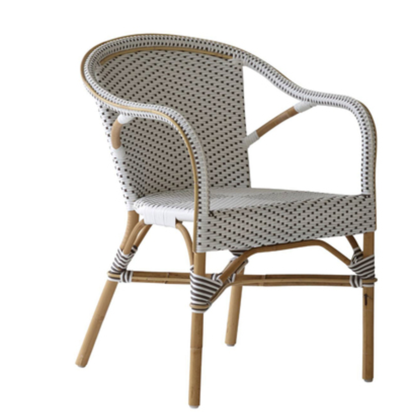 Chaise Grand Louvre de la Taverne parisienne, fleur tissée