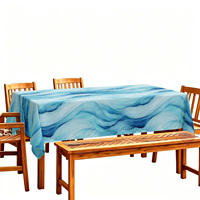Nappe imprimée numérique motif vague océanique abstraite bleue, prix d'usine, pour maison moderne, vente en gros