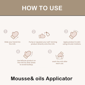 Tùy chỉnh tự giả sunless tan Applicator <span class=keywords><strong>Mitt</strong></span> Bronzing có thể giặt nhung màu be thuộc da Mitts tự Tanner tự thuộc da <span class=keywords><strong>Mitt</strong></span> găng tay - Product Image 6