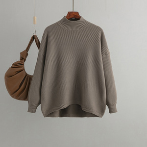 Pull en maille <span class=keywords><strong>pour</strong></span> femme, col boutonné, couleur unie, respirant, grande taille, style vintage, nouvelle collection automne-hiver - Product Image 5