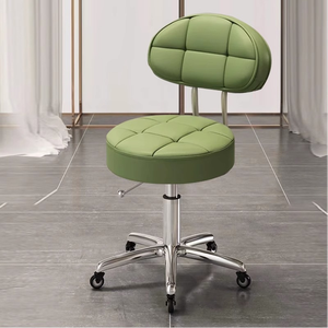 Fauteuil de Barbier Coulissant, Chaise d'Ordinateur, Fauteuil de Caisse Réglable en Hauteur, en Cuir PU, avec Pompe Hydraulique, Moderne pour Salon de Coiffure - Product Image 1