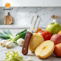 Groothandel houten handvat groentesnijder schilmesje mes roestvrij staal keuken fruit julienne schilmesje