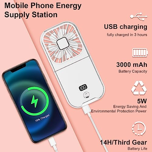 Multi-functional <b>Handheld</b> Refrigeration Neck <b>Fan</b>-Portable Rechargeable USB <b>Fan</b> for Outdoor Household Hotel Use Foldable English - Product Image 4