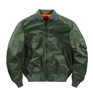 Automne hiver hommes MA1 <span class=keywords><strong>pilote</strong></span> veste nouvelle couleur unie américain volant costume moto Bomber veste grande taille inspiré - Product Image 2