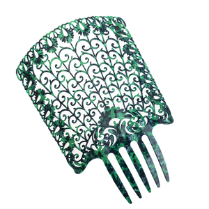 Ahueca hacia fuera las mujeres tenedor pinza de pelo clásico Carey Color acetato peines insertar estilo peines para la decoración del cabello - Product Image 4