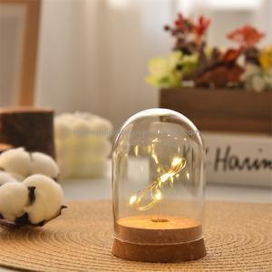 Cloche en verre moderne de haute qualité K63Custom pour événements de mariage, base en bois brûlé noir, gaufrage, vase cloche de 15 pouces de diamètre - Product Image 5