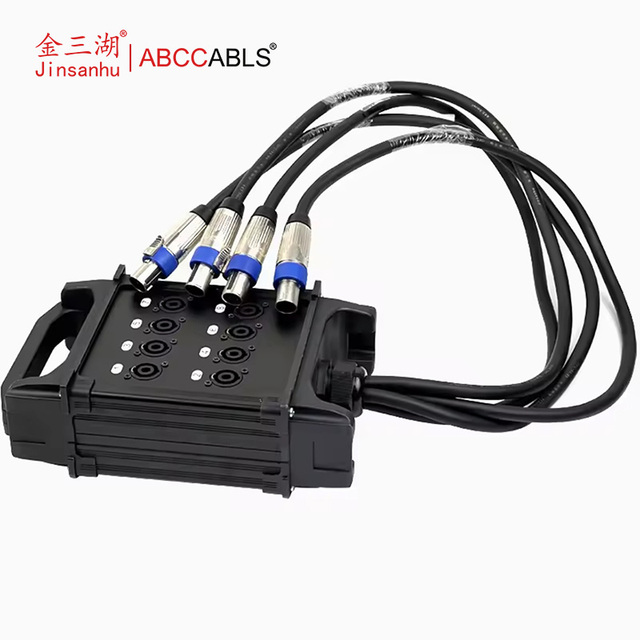 ABCCABLS 8-Channel Speakon Audio Splitter Box, 1-In 8-Out NL4 Stage Speaker Distribution Box for Live Sound