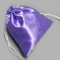 Haute qualité impression personnalisée Logo réutilisable voyage Portable couleur bonbon tissu de soie bijoux poussière Satin cordon pochette sac