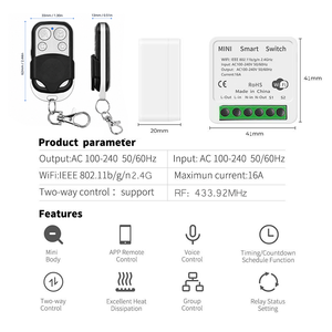 SIXWGH Tuya Smart Life Módulo de Interruptor Inteligente Wifi con Control Remoto RF, Compatible con Alexa y Alice, Control por Voz, Bajo <span class=keywords><strong>Precio</strong></span> para Mayoristas - Product Image 3