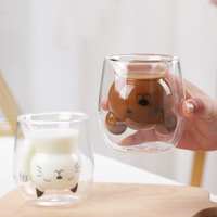 Tasse en verre à double paroi grande capacité pour la maison, pour lait, jus, boissons et thé aux fleurs
