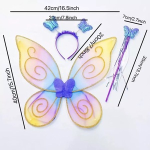 Ensemble <span class=keywords><strong>de</strong></span> 4 costumes <span class=keywords><strong>de</strong></span> fée princesse <span class=keywords><strong>pour</strong></span> filles, ailes <span class=keywords><strong>de</strong></span> papillon, jupe tutu arc-en-ciel, baguette magique et bandeau <span class=keywords><strong>pour</strong></span> enfants et <span class=keywords><strong>adultes</strong></span> - Product Image 2