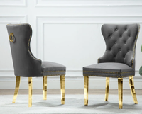 Offres Spéciales Or En Acier Inoxydable Restaurant Chaise Velours Rembourrage Rivet Dinant la Chaise Pour La Maison de Restaurant D'hôtel