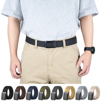 Ceinture tactique élastique multicolore pour hommes de style décontracté de couleur noire avec boucle en alliage automatique
