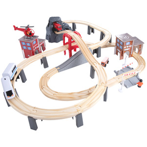 Enseignement sida ferroviaire jeu de construction en <span class=keywords><strong>bois</strong></span> <span class=keywords><strong>train</strong></span> enfants jouet - Product Image 2
