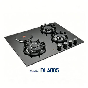 Table <span class=keywords><strong>de</strong></span> cuisson encastrable à gaz et électrique 4 feux (3 gaz, 1 vitrocéramique) avec allumage électrique à piles <span class=keywords><strong>pour</strong></span> usage domestique - Product Image 1