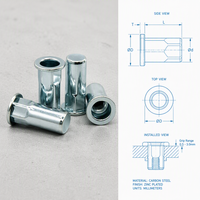 Boîte de 150 écrous à sertir M3-M10 en acier inoxydable 304 poli, à tête fraisée réduite, corps moleté, type rivet, MALAXY