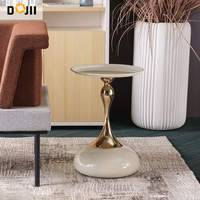 Table d'Appoint Moderne de Luxe, Design Portable Ronde Élégante pour Salon, Meuble Gain de Place