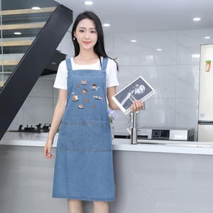 Cá Nhân Tùy Chỉnh Denim Không Thấm Nước Cắm Trại Máy Chủ Nướng Nghệ Sĩ Bồi Bàn Của Phụ Nữ Đồng Phục Tạp Dề Có Thể Điều Chỉnh Dây Đeo Vai - Product Image 4