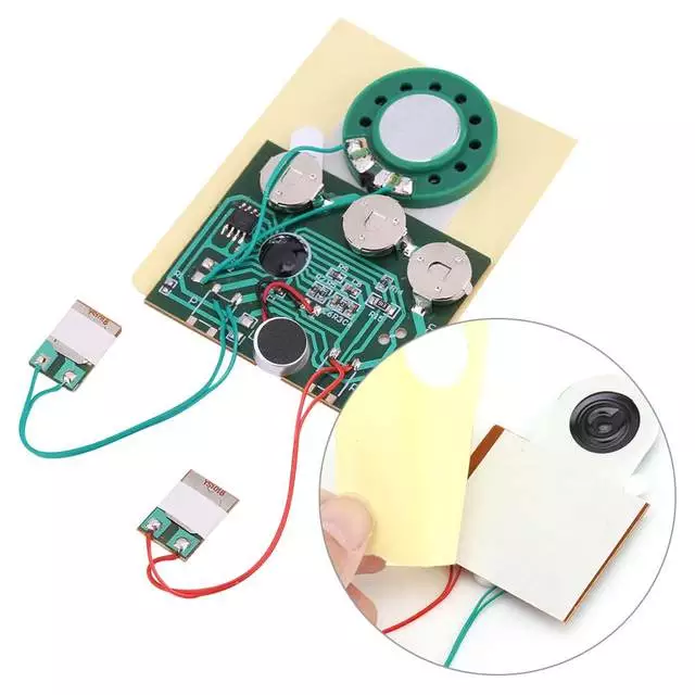 High-definition Soft Sound Voice Music 36mm Speaker Motion Sensor Mini Recordable Sound Modules MP3/WAV Support 3x AG10 Battery
