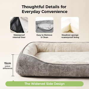 Cama para Perros de Felpa Suave, Rectangular, con Borde Reforzado, Antideslizante, para Perros y Gatos Grandes, Medianos y Pequeños, para Interiores - Product Image 6