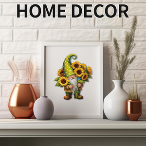 Custom Sunflower Gnome Irregular Wooden Jigsaw Puzzle L Size Adult Unique Shape DIY <b>Game</b>, Support Custom Image & Logo Printing - Product Image 2