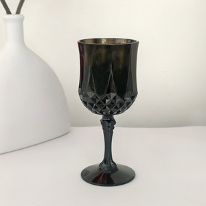 <b>Crystal</b> Clear Retro Glassware Grand Event Party Supplies Blue Vintage Plastic <b>Drinking</b> Wine Goblet Glasses for Wedding Reception - Product Image 6