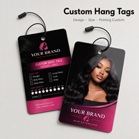 Étiquettes personnalisées imprimées pour perruques, étiquettes volantes en papier à marque privée avec logo pour emballages d'extensions de cheveux naturels