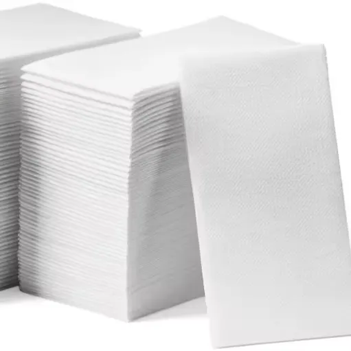 100 Disposable Linen Feel Guest Towels - Cloth Like White Paper Towel - Cocktail Hand Napkins -  12" X 17"