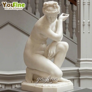 Estatua de mármol para chica desnuda, escultura de tamaño real para jardín al aire libre, nacimiento de <span class=keywords><strong>Venus</strong></span> - Product Image 4