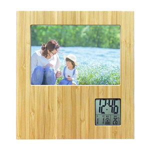 Bambú Digital Escritorio Marco <span class=keywords><strong>de</strong></span> fotos <span class=keywords><strong>de</strong></span> madera Panel <span class=keywords><strong>Reloj</strong></span> <span class=keywords><strong>de</strong></span> <span class=keywords><strong>mesa</strong></span> con marco <span class=keywords><strong>de</strong></span> fotos - Product Image 1