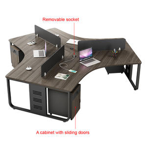 Ensemble <span class=keywords><strong>bureau</strong></span> et chaise de <span class=keywords><strong>bureau</strong></span> en forme de Y, poste de travail pour le personnel avec cloison de séparation - Product Image 2