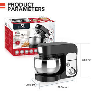 Elektrische Haushalts-Küchenmaschine 3L Planetarischer <span class=keywords><strong>Mixer</strong></span> 6 Geschwindigkeiten 700W Edelstahlschüssel Kippkopf-Design - Product Image 6