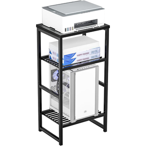 Soporte <span class=keywords><strong>para</strong></span> Impresora JH-Mech, Estante de 3 Niveles <span class=keywords><strong>para</strong></span> Impresora y Fax, Soporte de Almacenamiento <span class=keywords><strong>para</strong></span> Impresora de Acero al Carbono Negro - Product Image 1