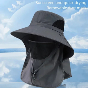 Chapeaux de soleil <span class=keywords><strong>d</strong></span>'été anti-UV pour hommes et femmes, idéaux pour la chasse, la pêche, la randonnée, le <span class=keywords><strong>camping</strong></span> – Casquette de pêcheur avec visière et protection du cou - Product Image 5