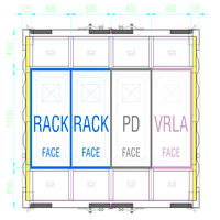 Micro-centre de données préfabriqué 40 pieds avec rack de serveur 47U High Cube et refroidissement en-rangée pour les nœuds périphériques de ville intelligente