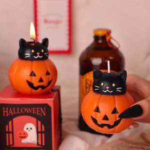 Bougie parfumée créative Halloween en forme de citrouille, chat, fantôme, cœur, décorations, cadeau de festival, bougies aromatiques en gros - Product Image 2