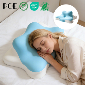 Coussins ergonomiques en mousse <span class=keywords><strong>à</strong></span> <span class=keywords><strong>mémoire</strong></span> <span class=keywords><strong>de</strong></span> <span class=keywords><strong>forme</strong></span> avec support compensé réglable, <span class=keywords><strong>oreiller</strong></span> cervical lavable en machine pour lit et sol - Product Image 1