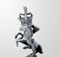 Figurine de cheval éclair en métal argenté satiné sur mesure de qualité supérieure, ornement de bureau, sculpture animale en alliage d'étain moulé