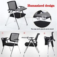 Chaise d'entraînement confortable avec tableau d'écriture, chaise de conférence pliable, table d'étudiant avec bras pour tablette