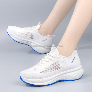 2024 bleu marine femmes Style coréen baskets décontractées pas de nom pour Crocodile mouche tricot supérieur mode tendance caractéristique - Product Image 5