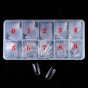 500 Uñas Postizas Cortas Tipo Ataúd, Transparentes, Cobertura Media/Completa, Acrílicas, Francesas, Artificiales, 10 Tamaños, Uñas a Presión para Salón - Product Image 3