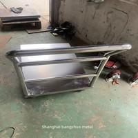 Chariot utilitaire en acier inoxydable sur mesure, robuste, à plateau épaissi, pour la logistique, en stock à Shanghai