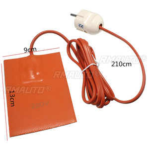 แผ่นทำความร้อนซิลิโคน 250W สำหรับบล็อกเครื่องยนต์ ถังไฮดรอลิก แผ่นทำความร้อนอ่างน้ำมันเครื่อง พร้อมปลั๊ก EU 220V ขนาด 9x13 ซม. - Product Image 4