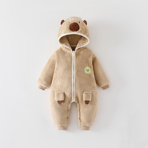 Otoño Onesie para niños Pijamas de dibujos animados para niños pequeños con botón a presión Mamelucos de bebé para otoño - Product Image 3
