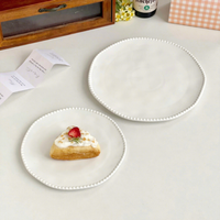 Assiette plate, assiette légère, assiette à dessert, assiette élégante, vaisselle haut de gamme, plateau à pâtisserie en céramique