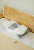 Oreiller en mousse à mémoire de forme rectangulaire WJ-2057 avec contour à rebond lent pour le camping et l'hôtellerie, soutien cervical et protection du cou